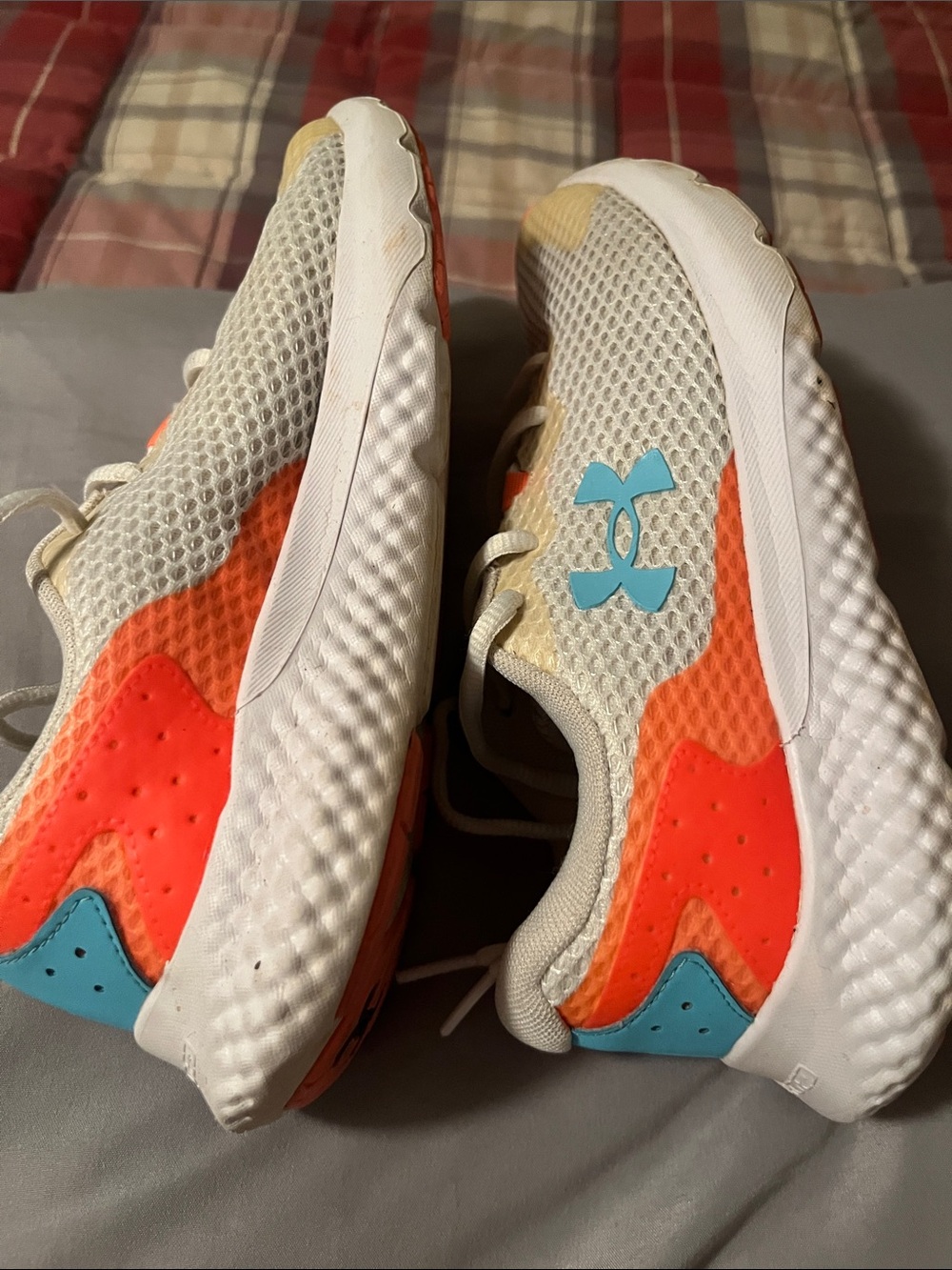 Under Armour Orange, White & Light Blue Mesh Sneakers